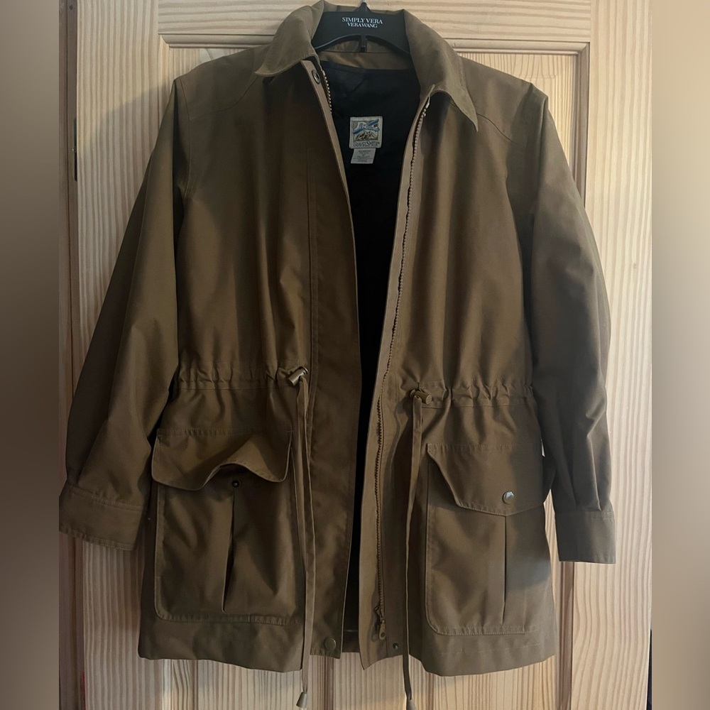 Travelsmith Womens Brown full‎ Zippered Jacket with Hood Size Small Petite